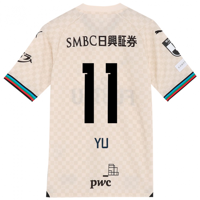 Kinderen Yu Kobayashi #11 Wit Grijs Uitshirt Uittenue 2024/25 T-Shirt