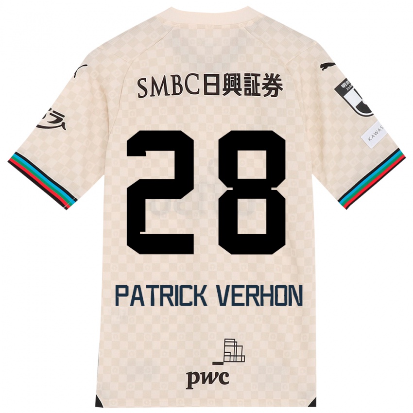 Kinderen Patrick Verhon #28 Wit Grijs Uitshirt Uittenue 2024/25 T-Shirt