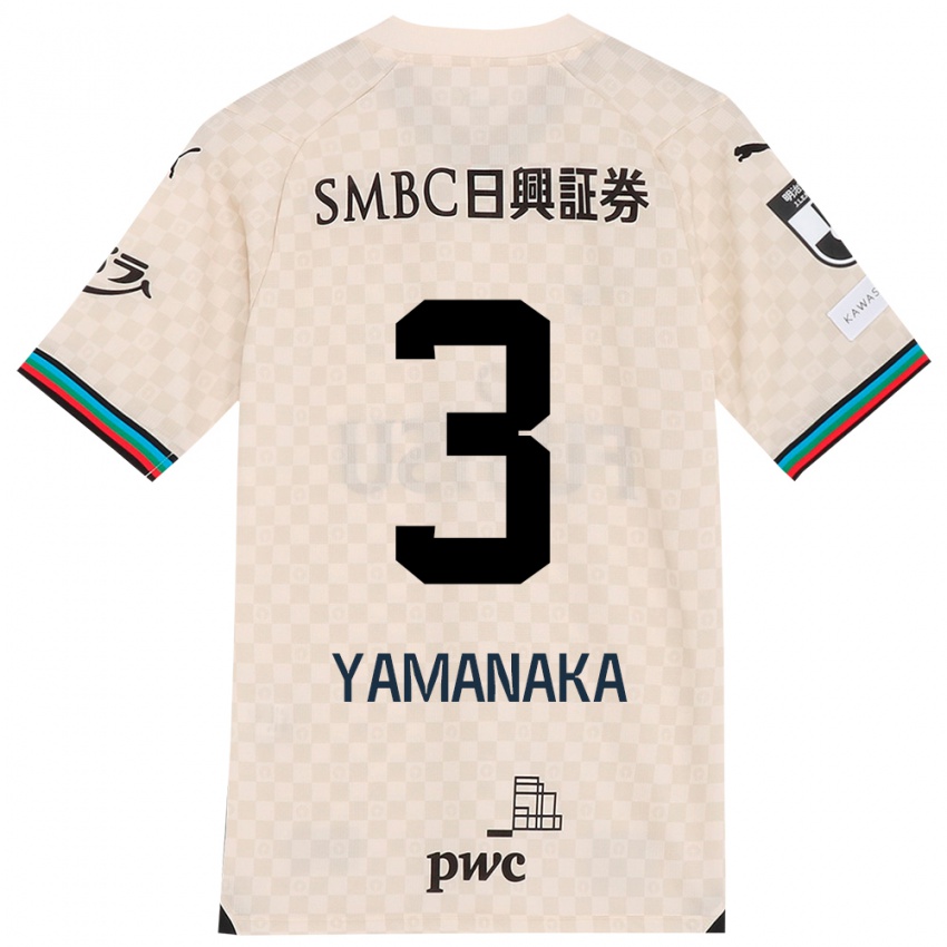 Kinderen Daiki Yamanaka #3 Wit Grijs Uitshirt Uittenue 2024/25 T-Shirt