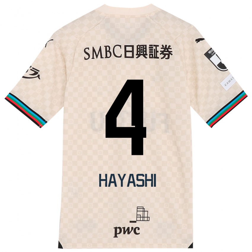 Kinderen Shunsuke Hayashi #4 Wit Grijs Uitshirt Uittenue 2024/25 T-Shirt