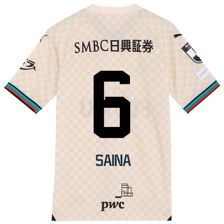 Kinderen Yuta Saina #6 Wit Grijs Uitshirt Uittenue 2024/25 T-Shirt