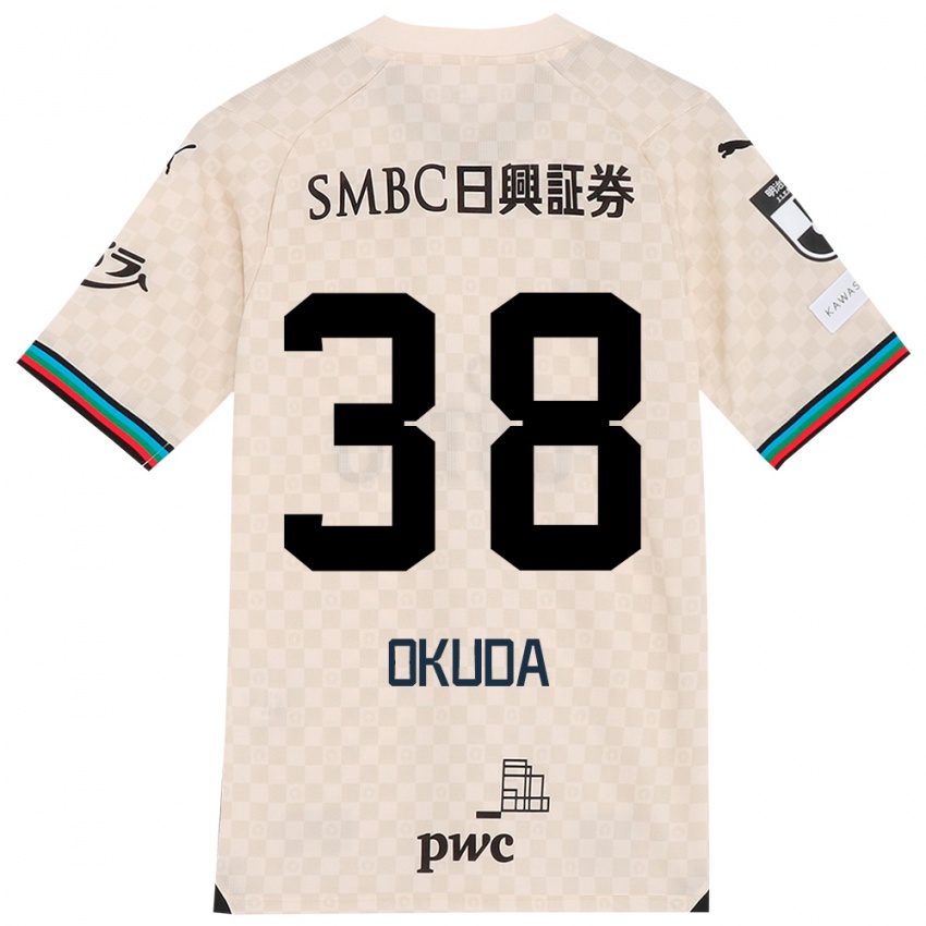 Kinderen Yuma Okuda #38 Wit Grijs Uitshirt Uittenue 2024/25 T-Shirt