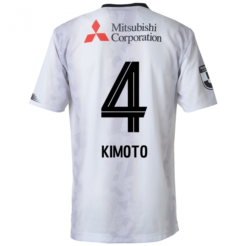 Kinderen Yasuki Kimoto #4 Wit Zwart Uitshirt Uittenue 2024/25 T-Shirt