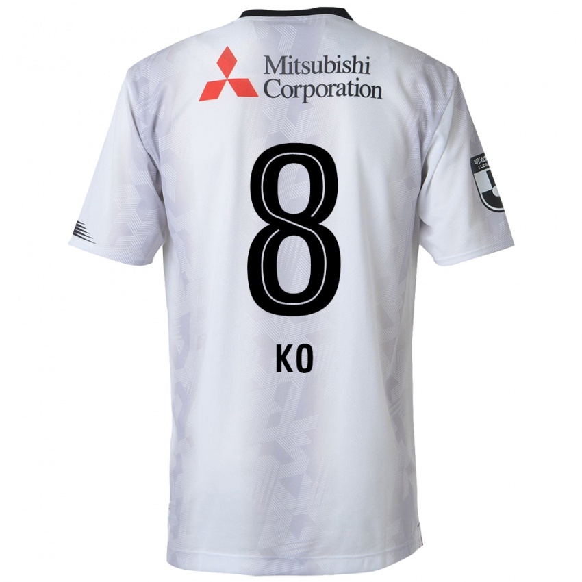 Kinderen Takahiro Ko #8 Wit Zwart Uitshirt Uittenue 2024/25 T-Shirt