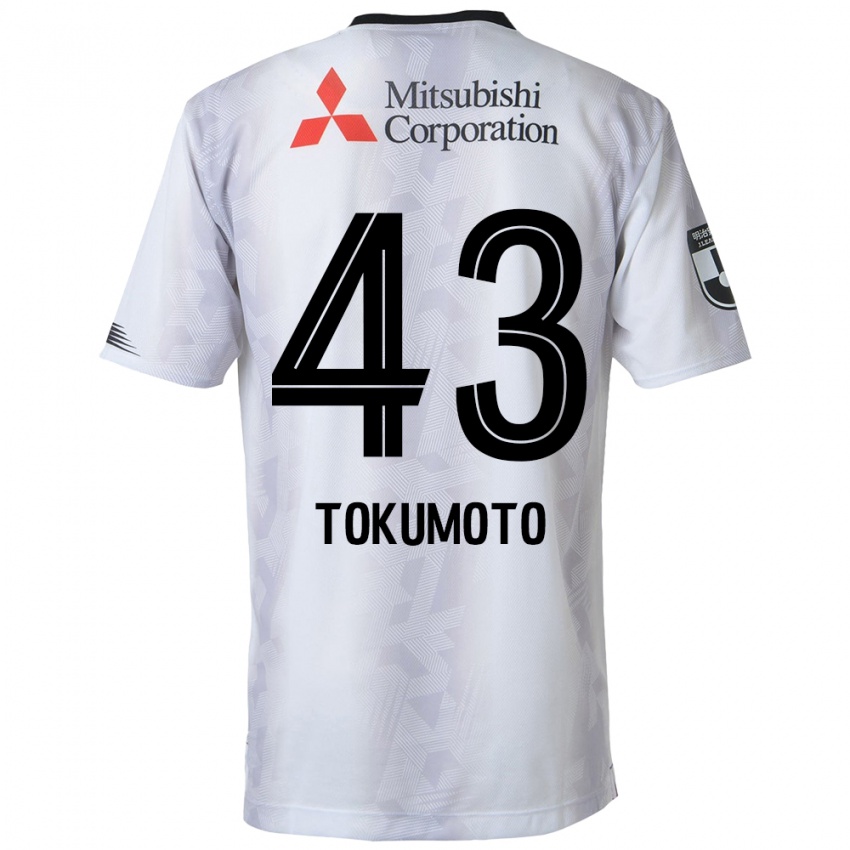 Kinderen Shuhei Tokumoto #43 Wit Zwart Uitshirt Uittenue 2024/25 T-Shirt