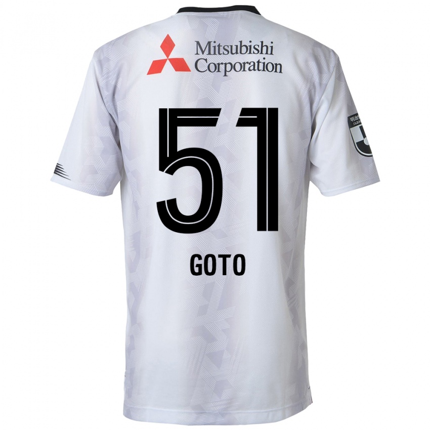 Kinderen Wataru Goto #51 Wit Zwart Uitshirt Uittenue 2024/25 T-Shirt