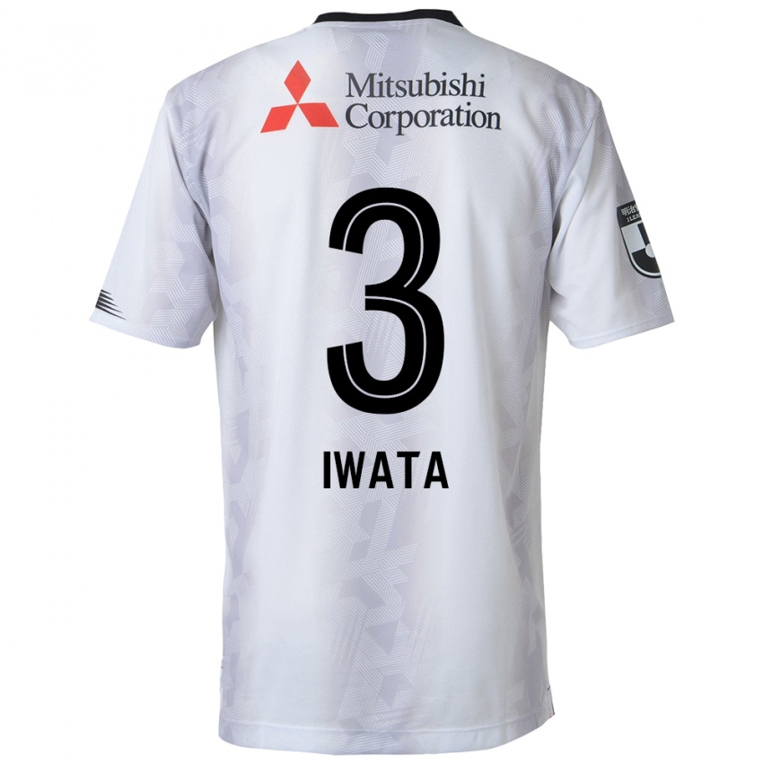 Kinderen Yuki Iwata #3 Wit Zwart Uitshirt Uittenue 2024/25 T-Shirt