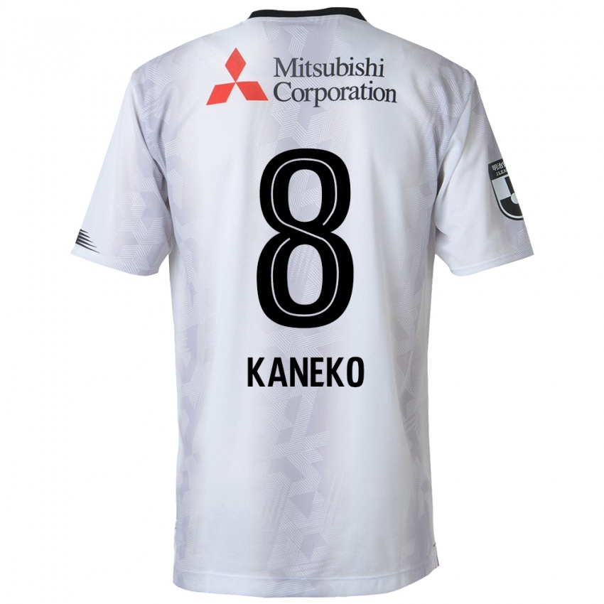 Kinderen Shunsuke Kaneko #8 Wit Zwart Uitshirt Uittenue 2024/25 T-Shirt