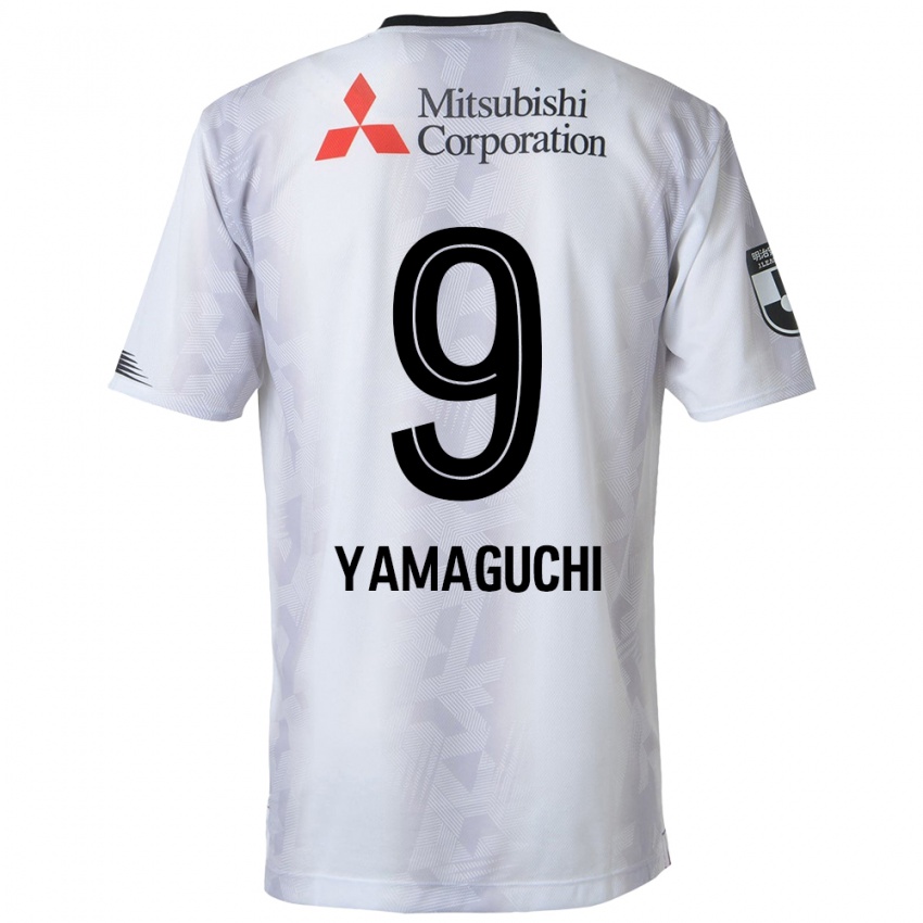 Kinderen Taiyo Yamaguchi #9 Wit Zwart Uitshirt Uittenue 2024/25 T-Shirt