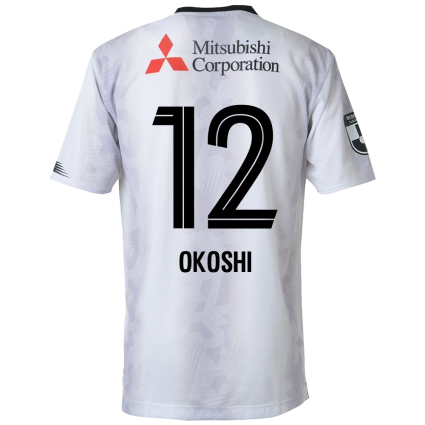 Kinderen Yutaha Okoshi #12 Wit Zwart Uitshirt Uittenue 2024/25 T-Shirt