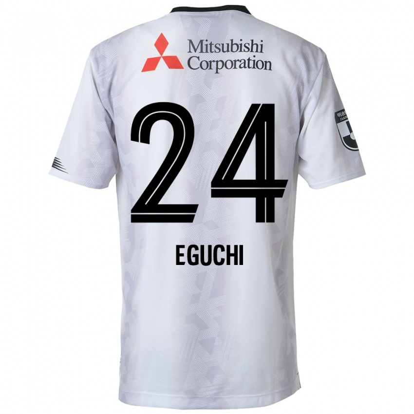 Kinderen Kaito Eguchi #24 Wit Zwart Uitshirt Uittenue 2024/25 T-Shirt