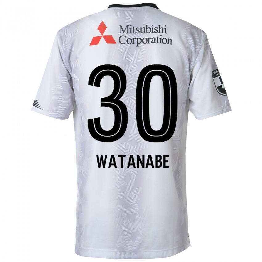 Kinderen Matthew Watanabe #30 Wit Zwart Uitshirt Uittenue 2024/25 T-Shirt