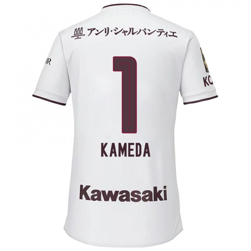 Kinderen Taiga Kameda #1 Wit Rood Uitshirt Uittenue 2024/25 T-Shirt