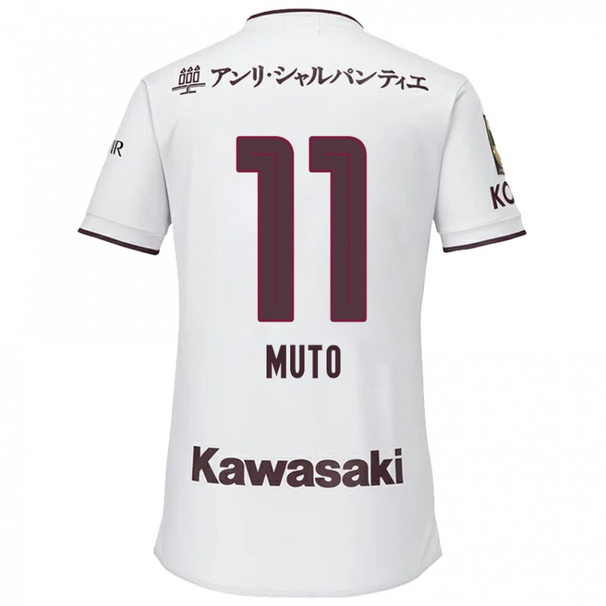 Kinderen Yoshinori Muto #11 Wit Rood Uitshirt Uittenue 2024/25 T-Shirt