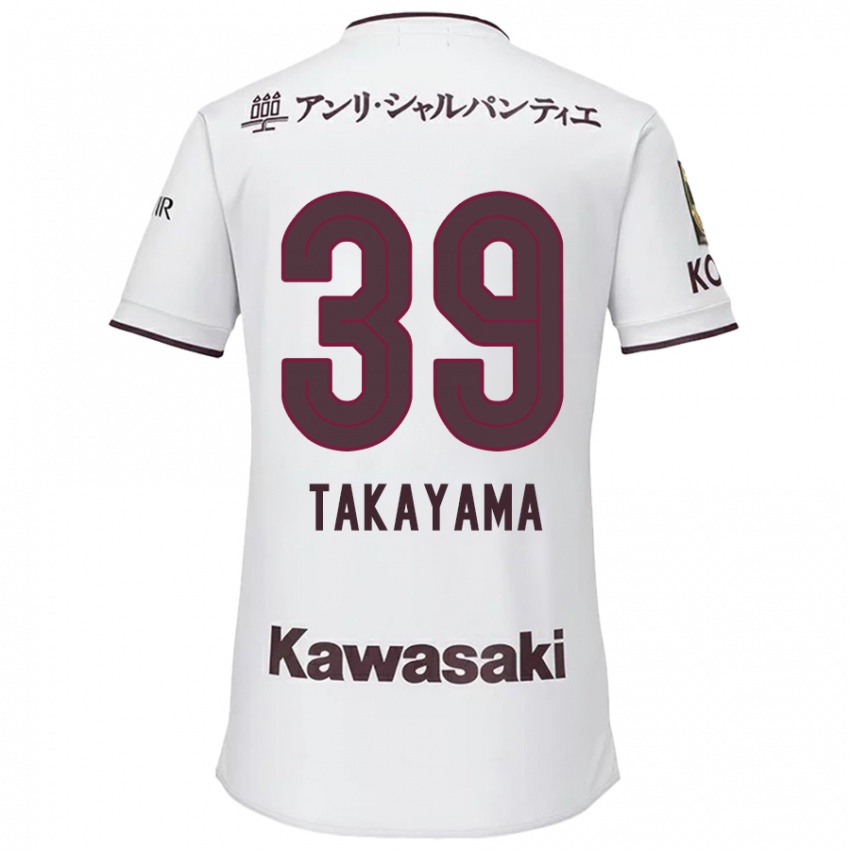 Kinderen Shioki Takayama #39 Wit Rood Uitshirt Uittenue 2024/25 T-Shirt