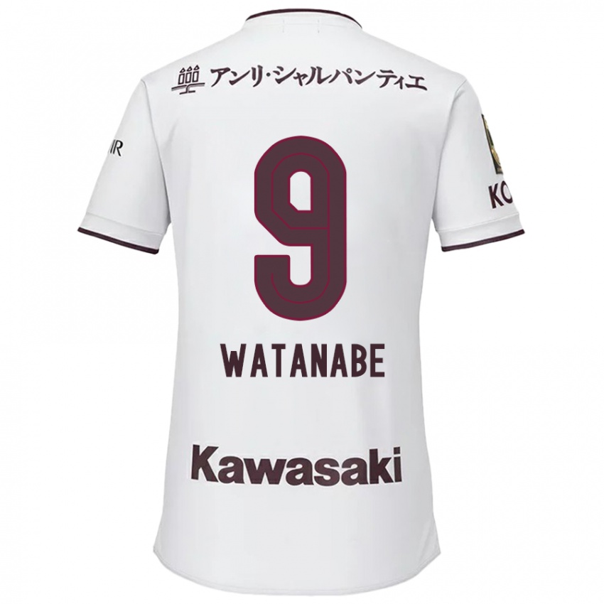 Kinderen Hayato Watanabe #9 Wit Rood Uitshirt Uittenue 2024/25 T-Shirt