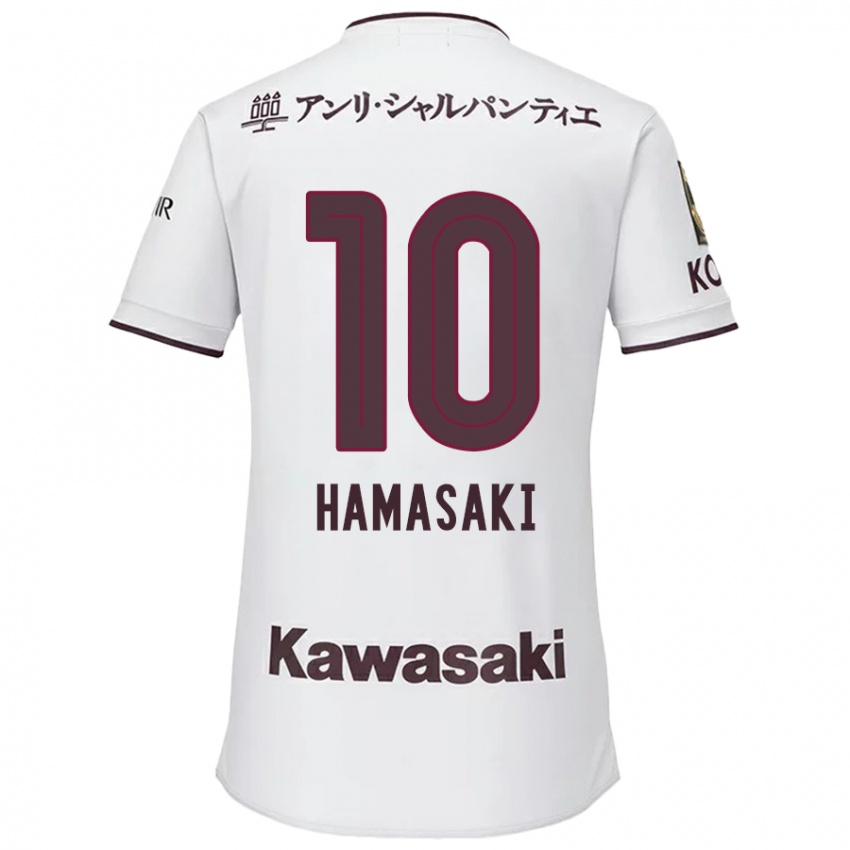 Kinderen Kento Hamasaki #10 Wit Rood Uitshirt Uittenue 2024/25 T-Shirt