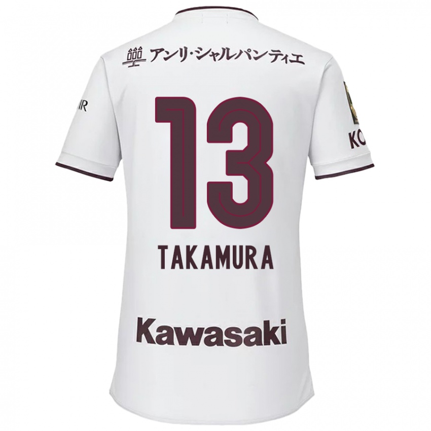 Kinderen Tokiya Takamura #13 Wit Rood Uitshirt Uittenue 2024/25 T-Shirt