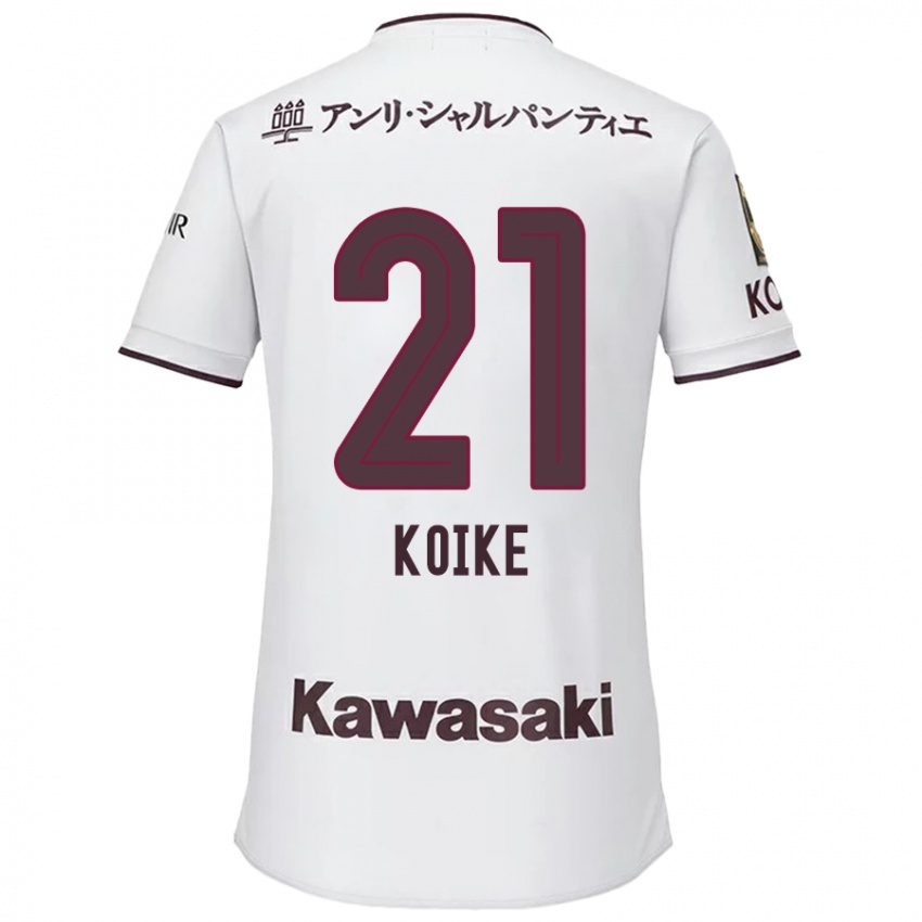 Kinderen Shusuke Koike #21 Wit Rood Uitshirt Uittenue 2024/25 T-Shirt