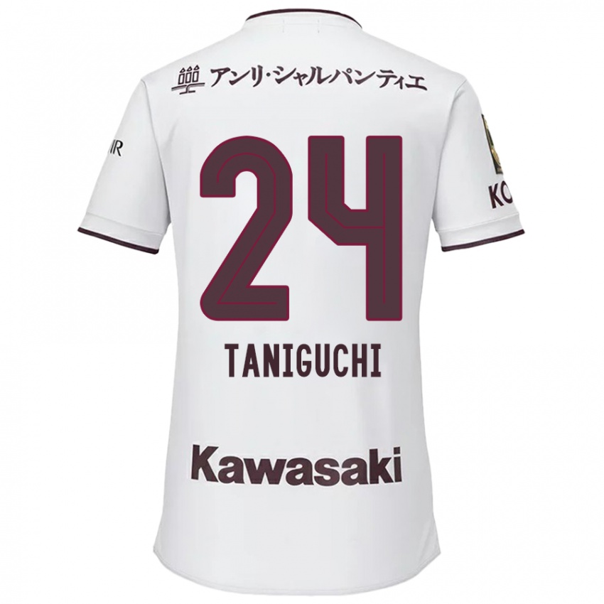 Kinderen Hiroto Taniguchi #24 Wit Rood Uitshirt Uittenue 2024/25 T-Shirt