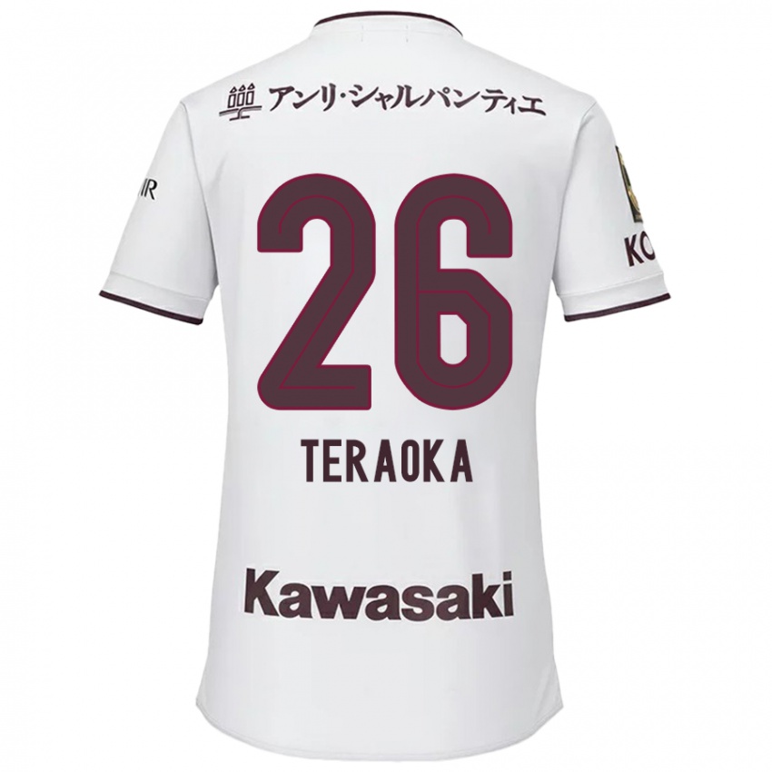 Kinderen Yuma Teraoka #26 Wit Rood Uitshirt Uittenue 2024/25 T-Shirt