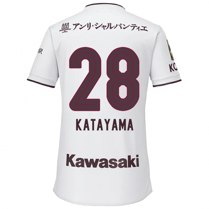 Kinderen Kota Katayama #28 Wit Rood Uitshirt Uittenue 2024/25 T-Shirt