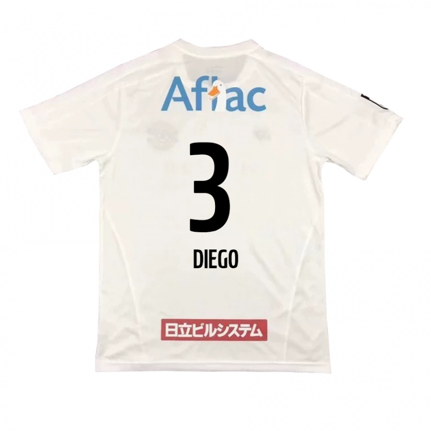 Kinderen Diego #3 Wit Zwart Uitshirt Uittenue 2024/25 T-Shirt