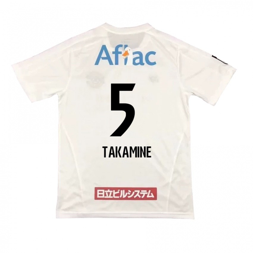 Kinderen Tomoki Takamine #5 Wit Zwart Uitshirt Uittenue 2024/25 T-Shirt