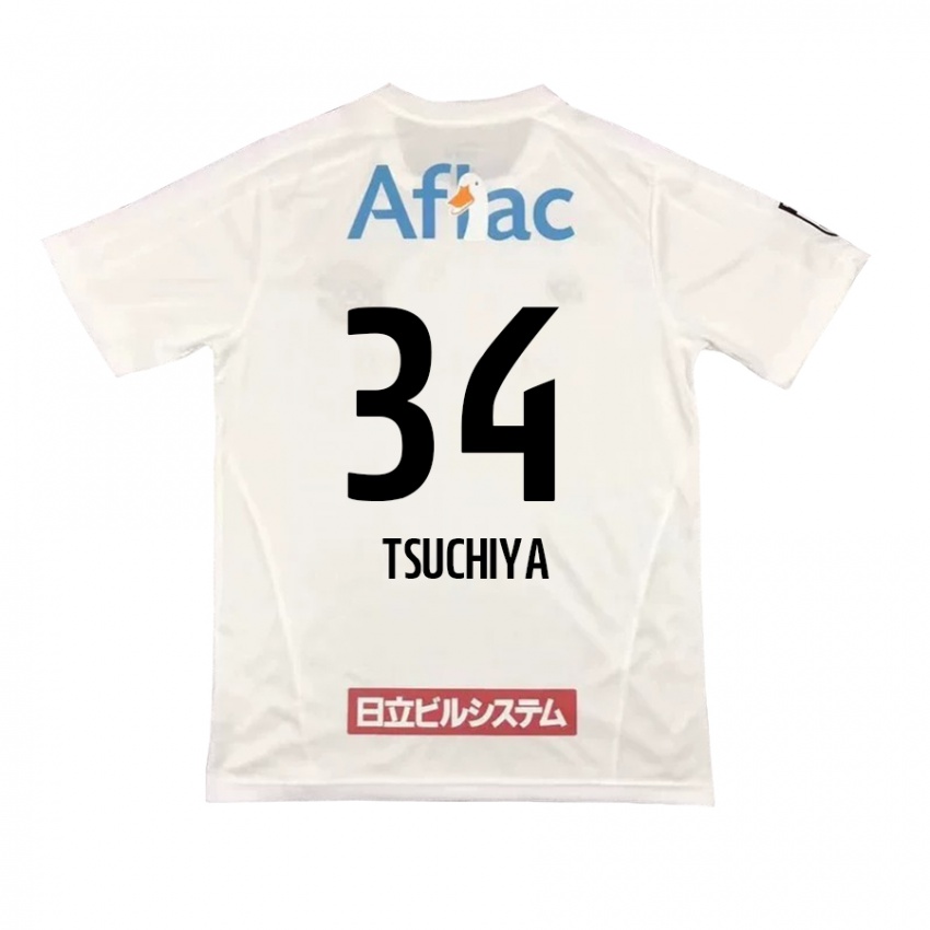 Kinderen Takumi Tsuchiya #34 Wit Zwart Uitshirt Uittenue 2024/25 T-Shirt