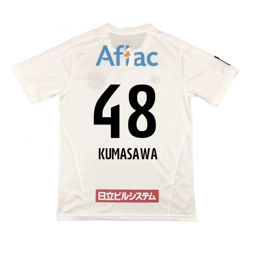 Kinderen Kazuki Kumasawa #48 Wit Zwart Uitshirt Uittenue 2024/25 T-Shirt