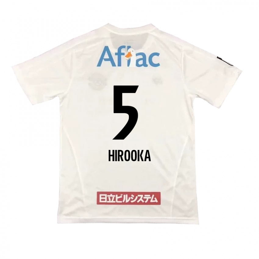 Kinderen Eita Hirooka #5 Wit Zwart Uitshirt Uittenue 2024/25 T-Shirt