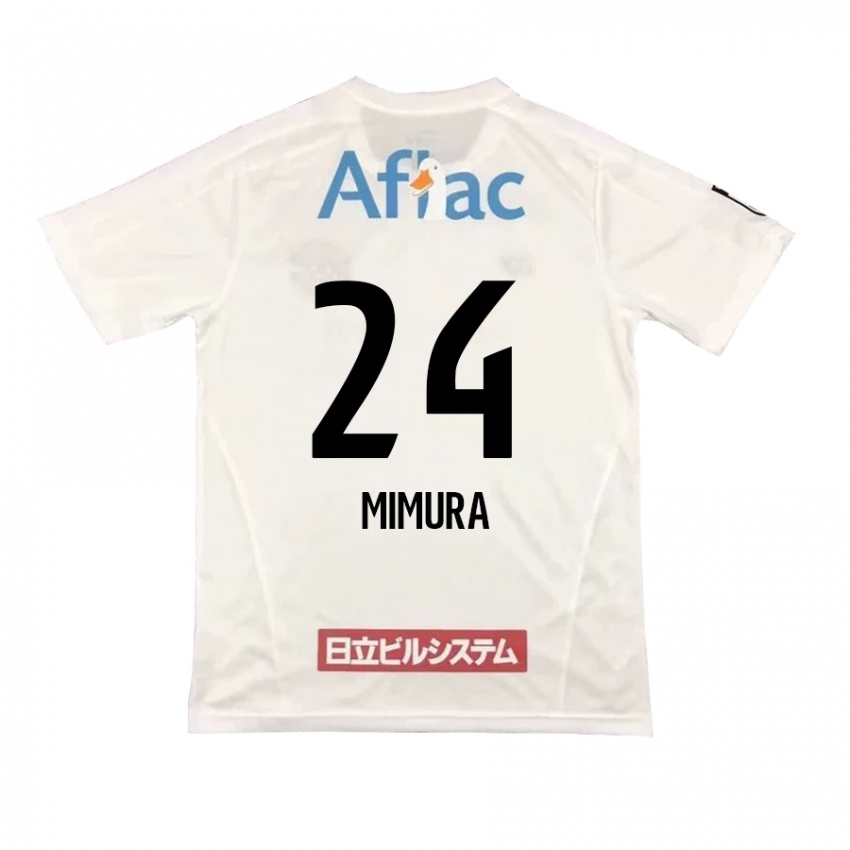 Kinderen Kaname Mimura #24 Wit Zwart Uitshirt Uittenue 2024/25 T-Shirt