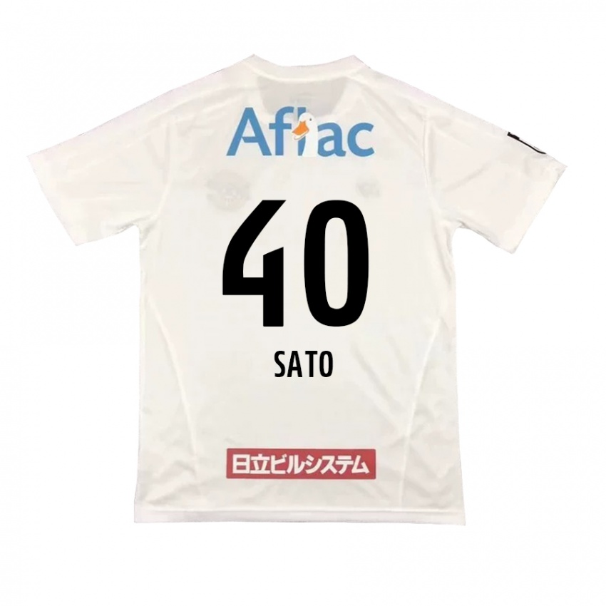 Kinderen Raku Sato #40 Wit Zwart Uitshirt Uittenue 2024/25 T-Shirt