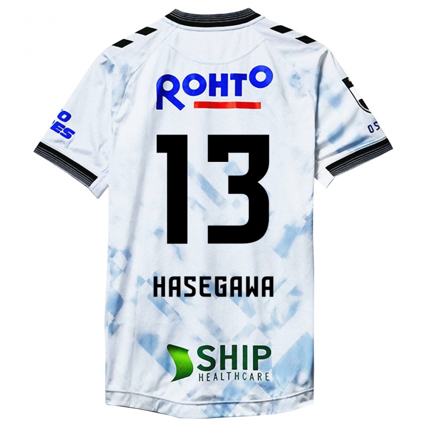 Kinderen Kosei Hasegawa #13 Wit Zwart Uitshirt Uittenue 2024/25 T-Shirt