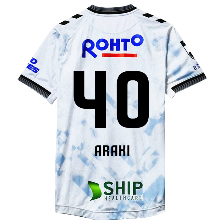 Kinderen Rui Araki #40 Wit Zwart Uitshirt Uittenue 2024/25 T-Shirt