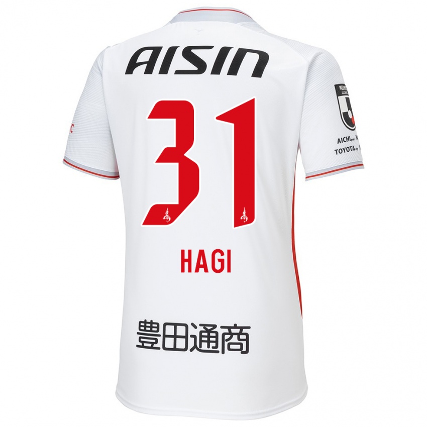 Kinderen Hiroaki Hagi #31 Wit Geel Rood Uitshirt Uittenue 2024/25 T-Shirt