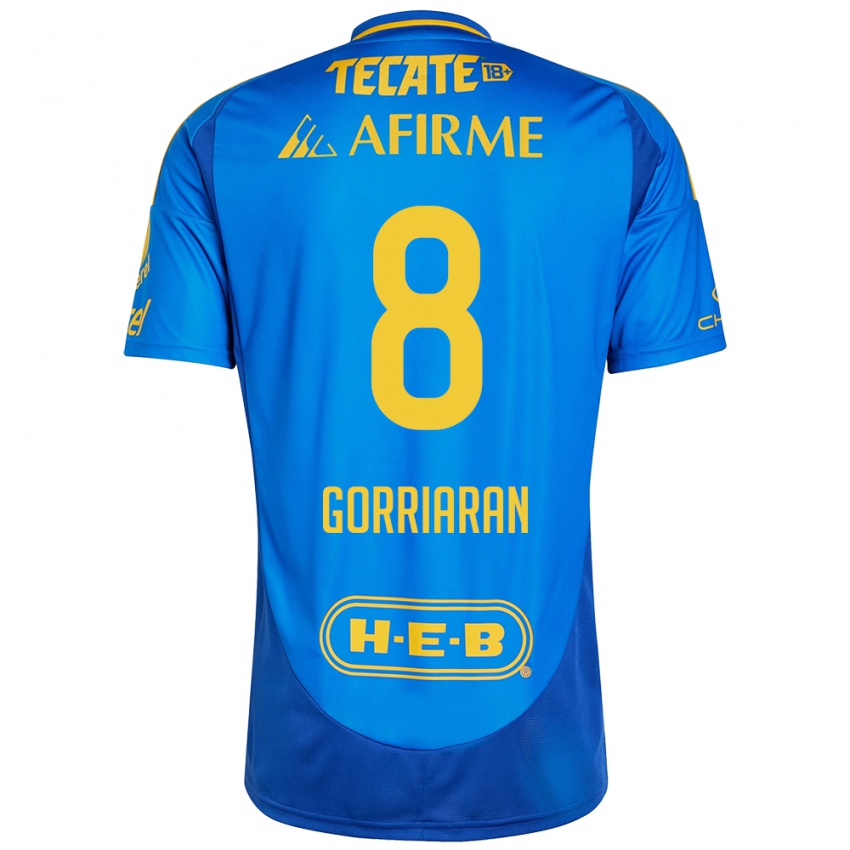 Kinderen Fernando Gorriarán #8 Blauw Geel Uitshirt Uittenue 2024/25 T-Shirt