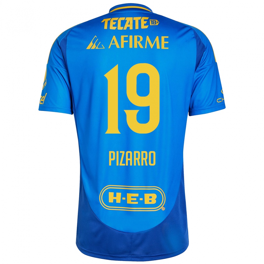 Kinderen Guido Pizarro #19 Blauw Geel Uitshirt Uittenue 2024/25 T-Shirt