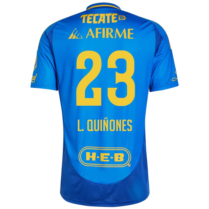 Kinderen Luis Quinones #23 Blauw Geel Uitshirt Uittenue 2024/25 T-Shirt