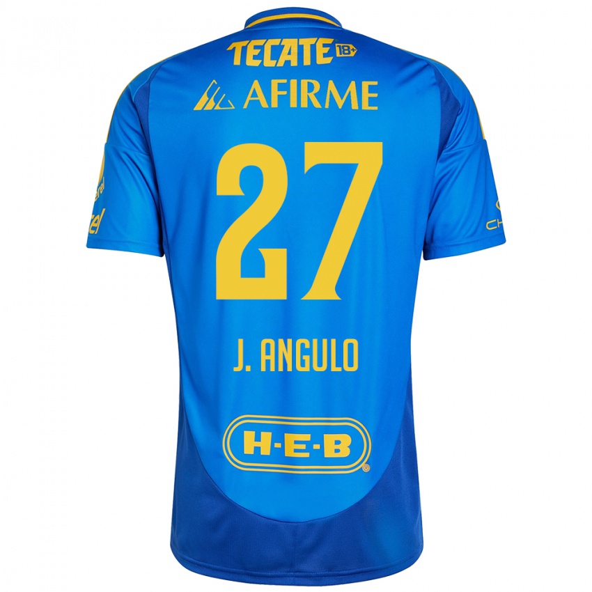 Kinderen Jesús Angulo #27 Blauw Geel Uitshirt Uittenue 2024/25 T-Shirt