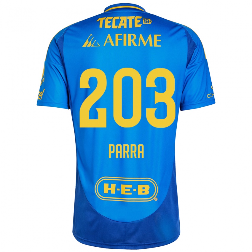 Kinderen Bernardo Parra #203 Blauw Geel Uitshirt Uittenue 2024/25 T-Shirt