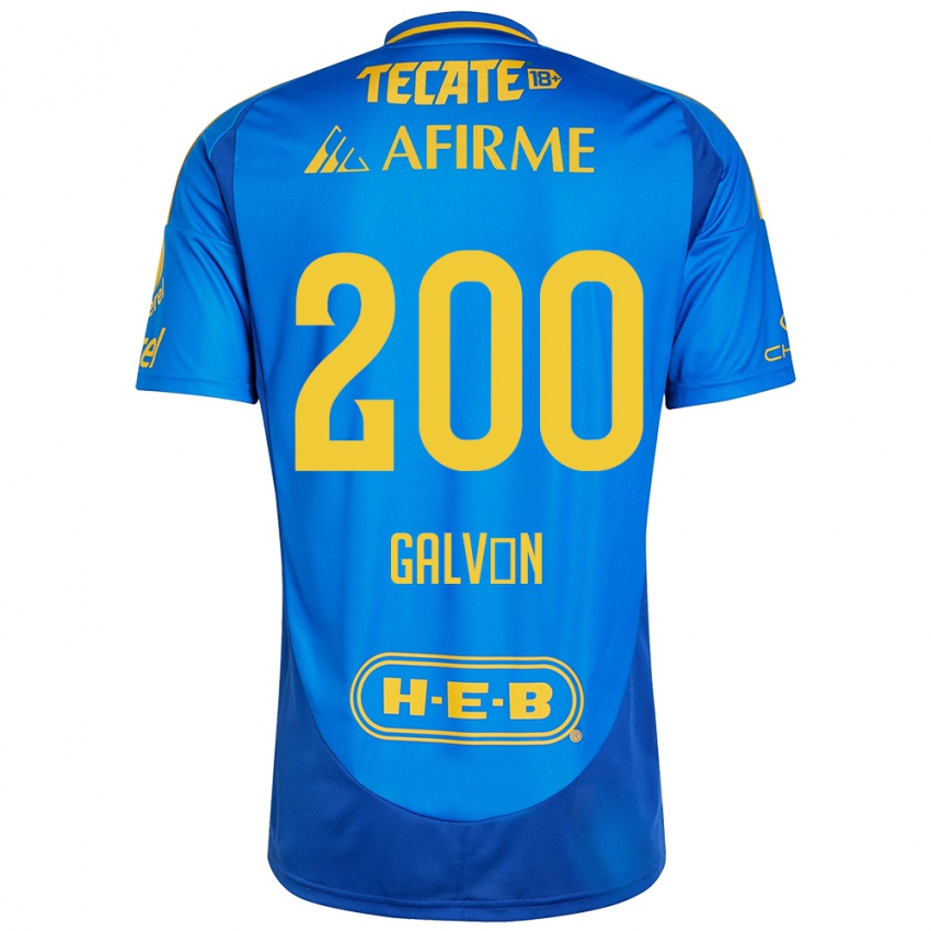 Kinderen Isaias Galván #200 Blauw Geel Uitshirt Uittenue 2024/25 T-Shirt