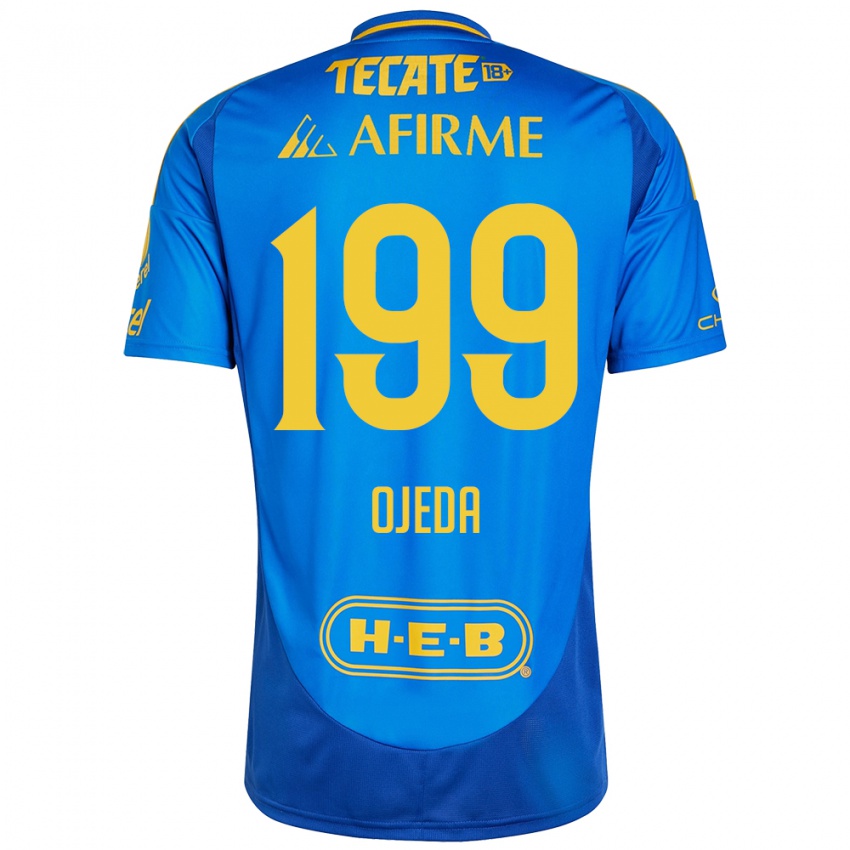 Kinderen Diego Ojeda #199 Blauw Geel Uitshirt Uittenue 2024/25 T-Shirt