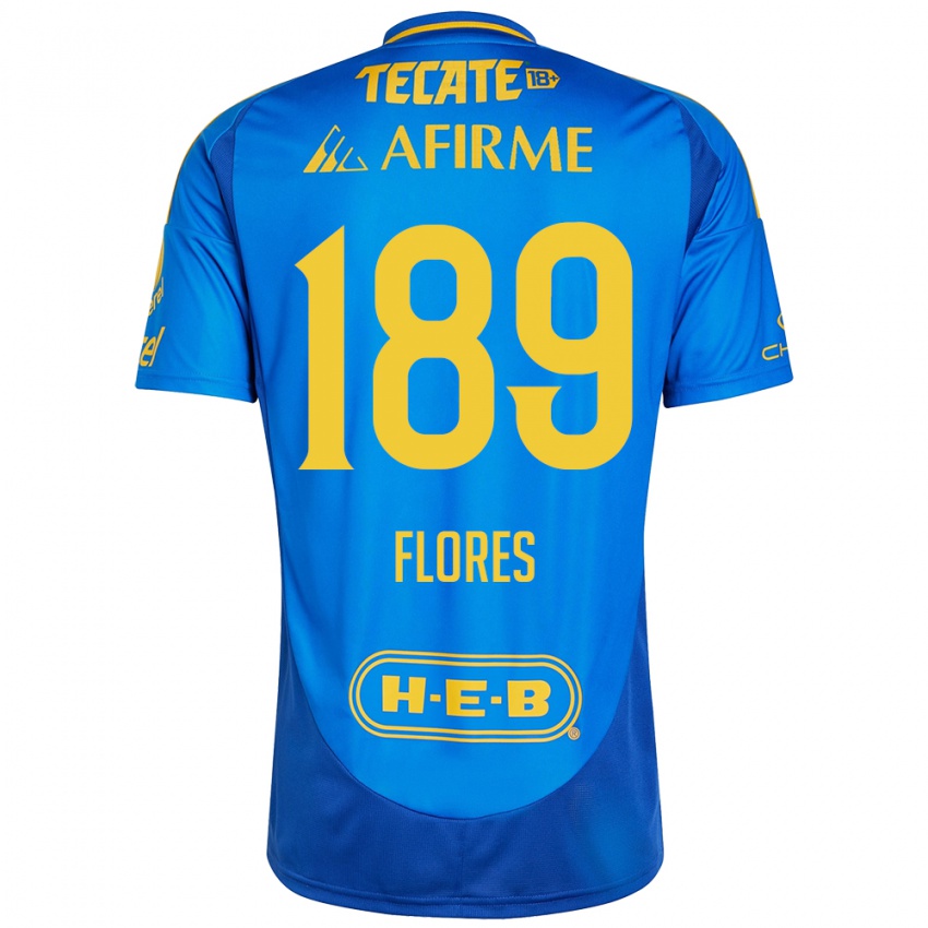 Kinderen Rolando Flores #189 Blauw Geel Uitshirt Uittenue 2024/25 T-Shirt