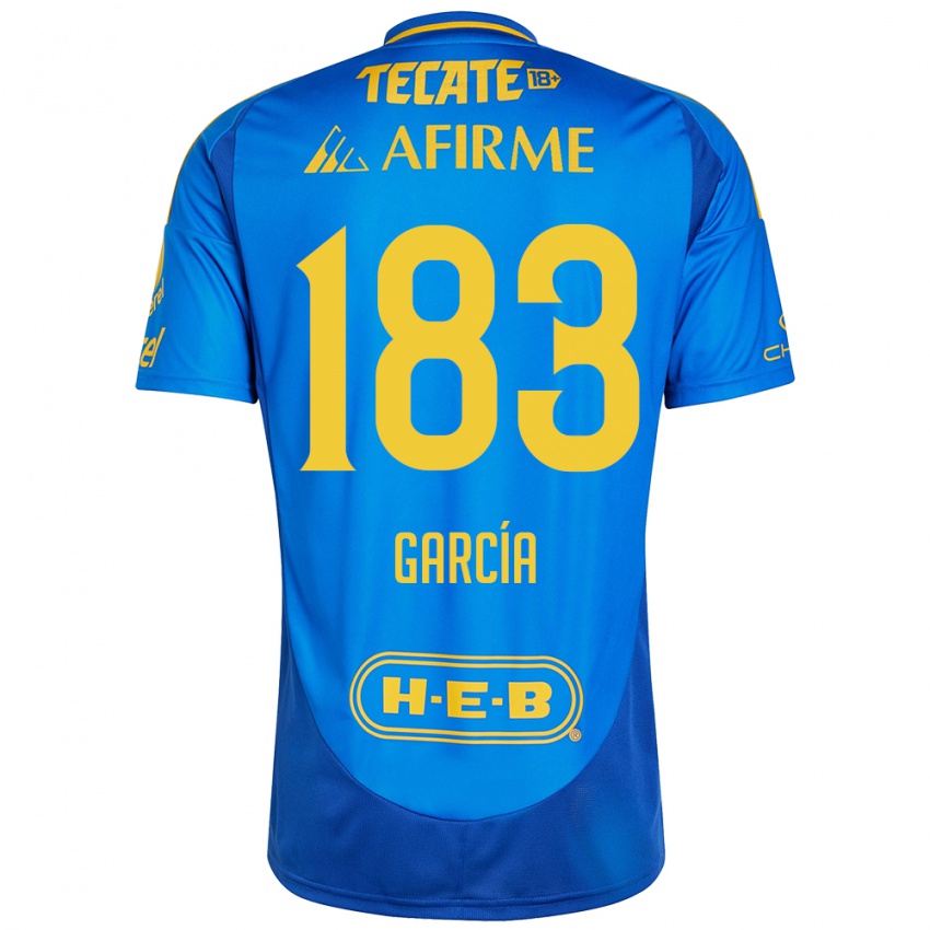 Kinderen Zahir García #183 Blauw Geel Uitshirt Uittenue 2024/25 T-Shirt