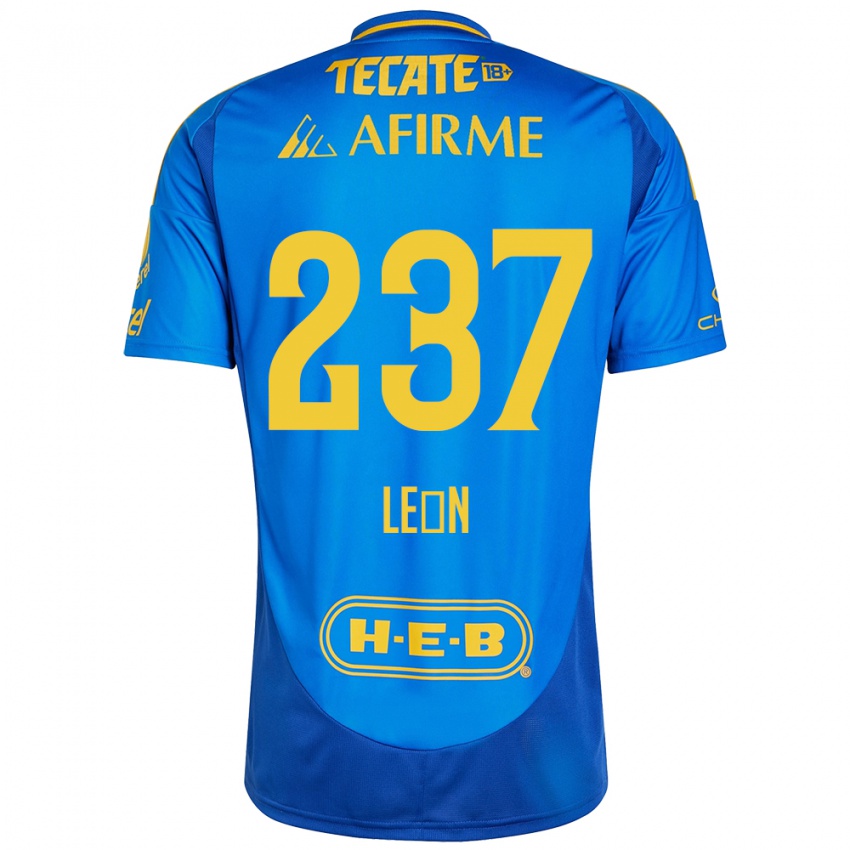 Kinderen Gabriel León #237 Blauw Geel Uitshirt Uittenue 2024/25 T-Shirt