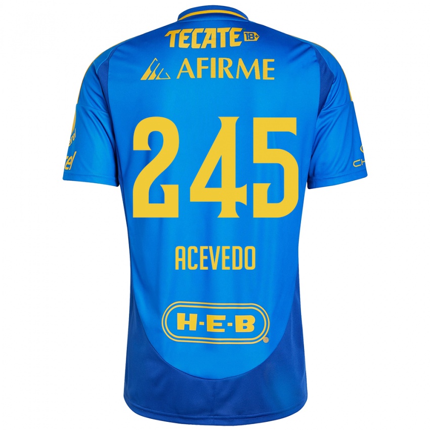 Kinderen Kevin Acevedo #245 Blauw Geel Uitshirt Uittenue 2024/25 T-Shirt