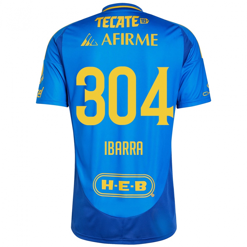 Kinderen Luis Ibarra #304 Blauw Geel Uitshirt Uittenue 2024/25 T-Shirt