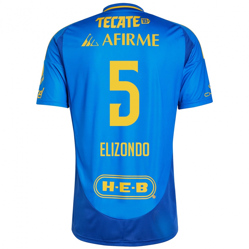 Kinderen Fernanda Elizondo #5 Blauw Geel Uitshirt Uittenue 2024/25 T-Shirt