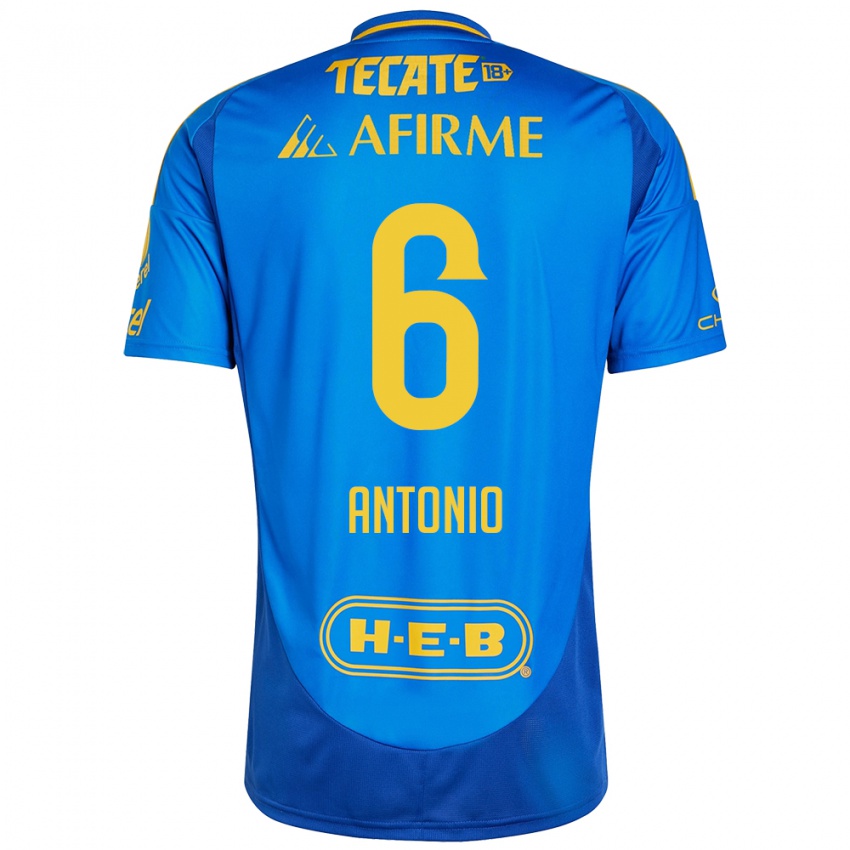 Kinderen Nancy Antonio #6 Blauw Geel Uitshirt Uittenue 2024/25 T-Shirt